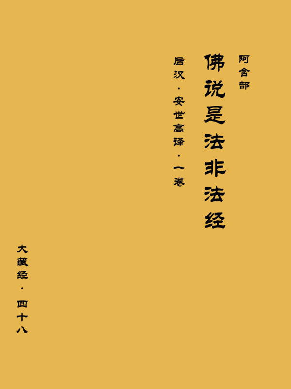 NO48.大藏经.阿含部.佛说是法非法经(1卷)〖后汉 安世高译〗