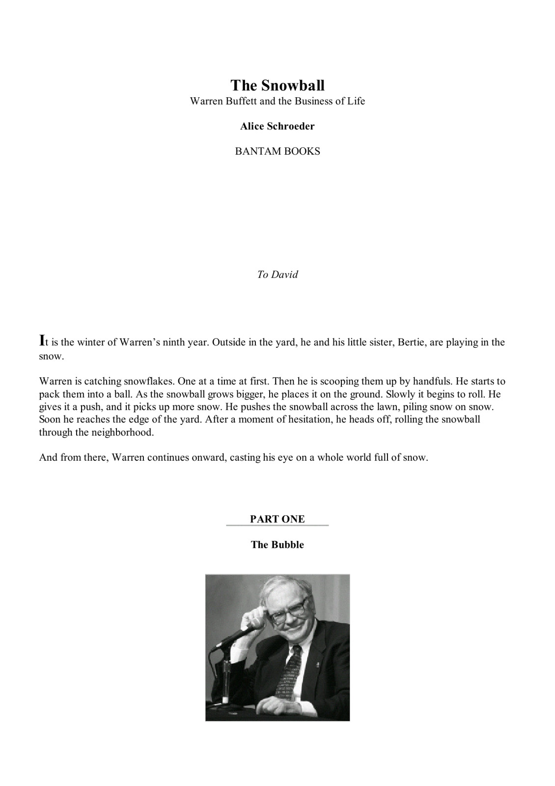 The Snowball Warren Buffett and the Business of Life